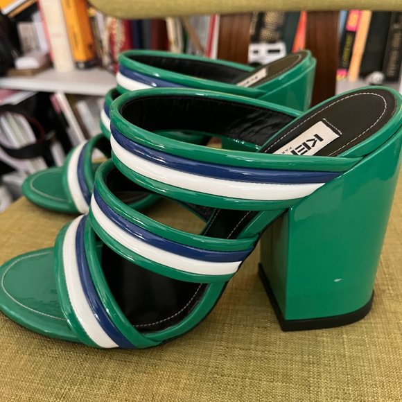 KENZO WOMEN'S ANA HEELED MULE SANDALS - GRASS GREEN sz 40 us 9 womens - Picture 7 of 8